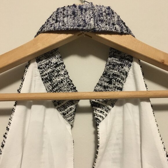 Amy Matto New York Dittered Blue & White Open Back Halter Dress - Picture 9 of 16